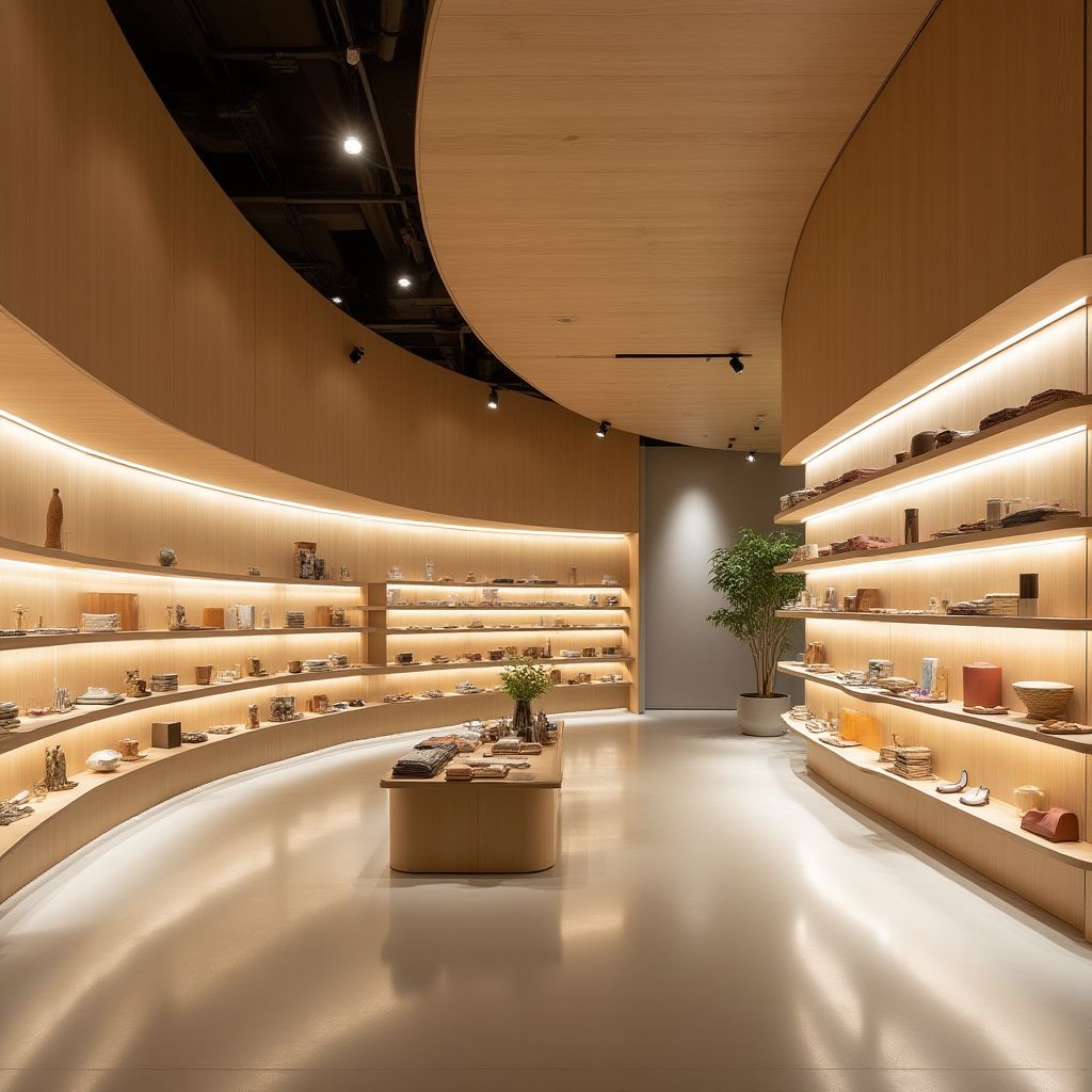 Espacio comercial con diseño orgánico